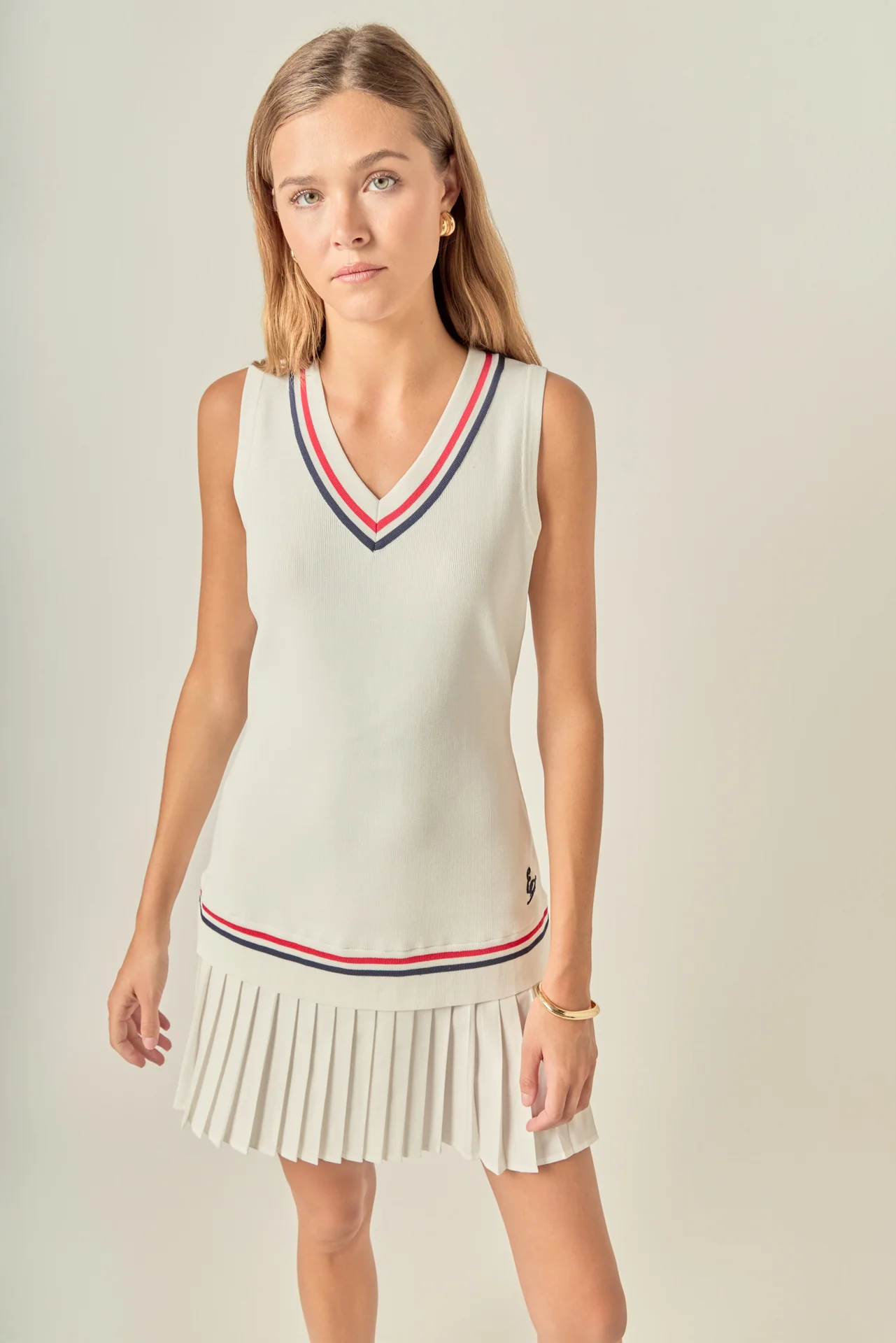 Sleeveless Mix Media Mini Dress - Image 5