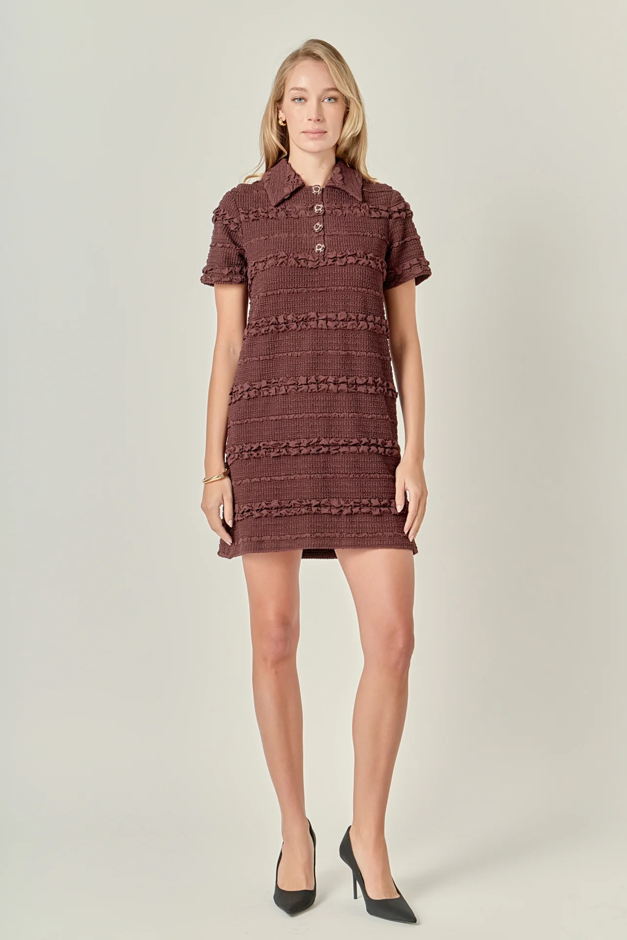 Textured Mini Dress - Image 34
