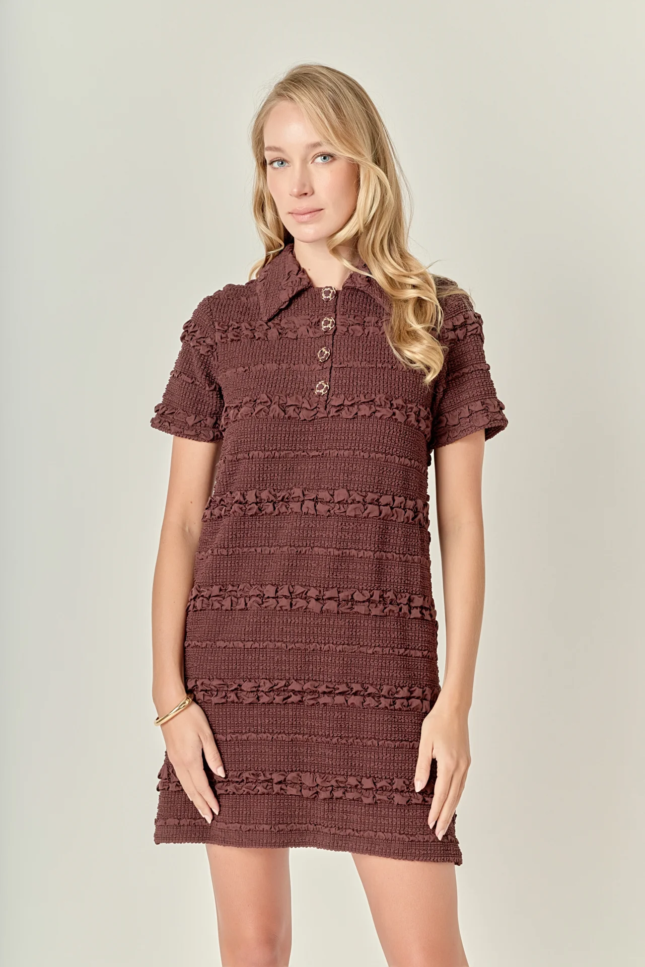 Textured Mini Dress - Image 38