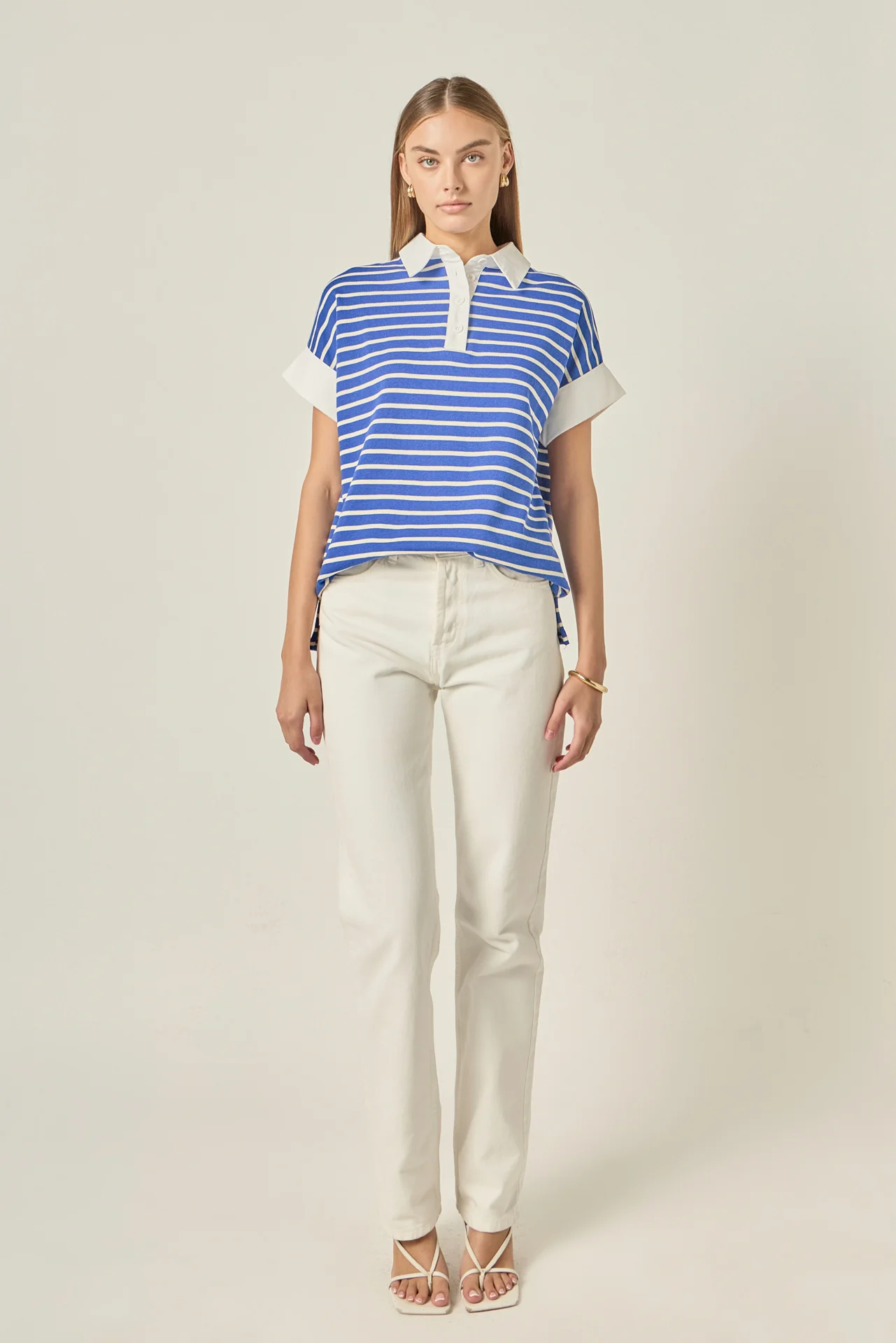 Classic Striped Polo Sweatshirt - Image 6