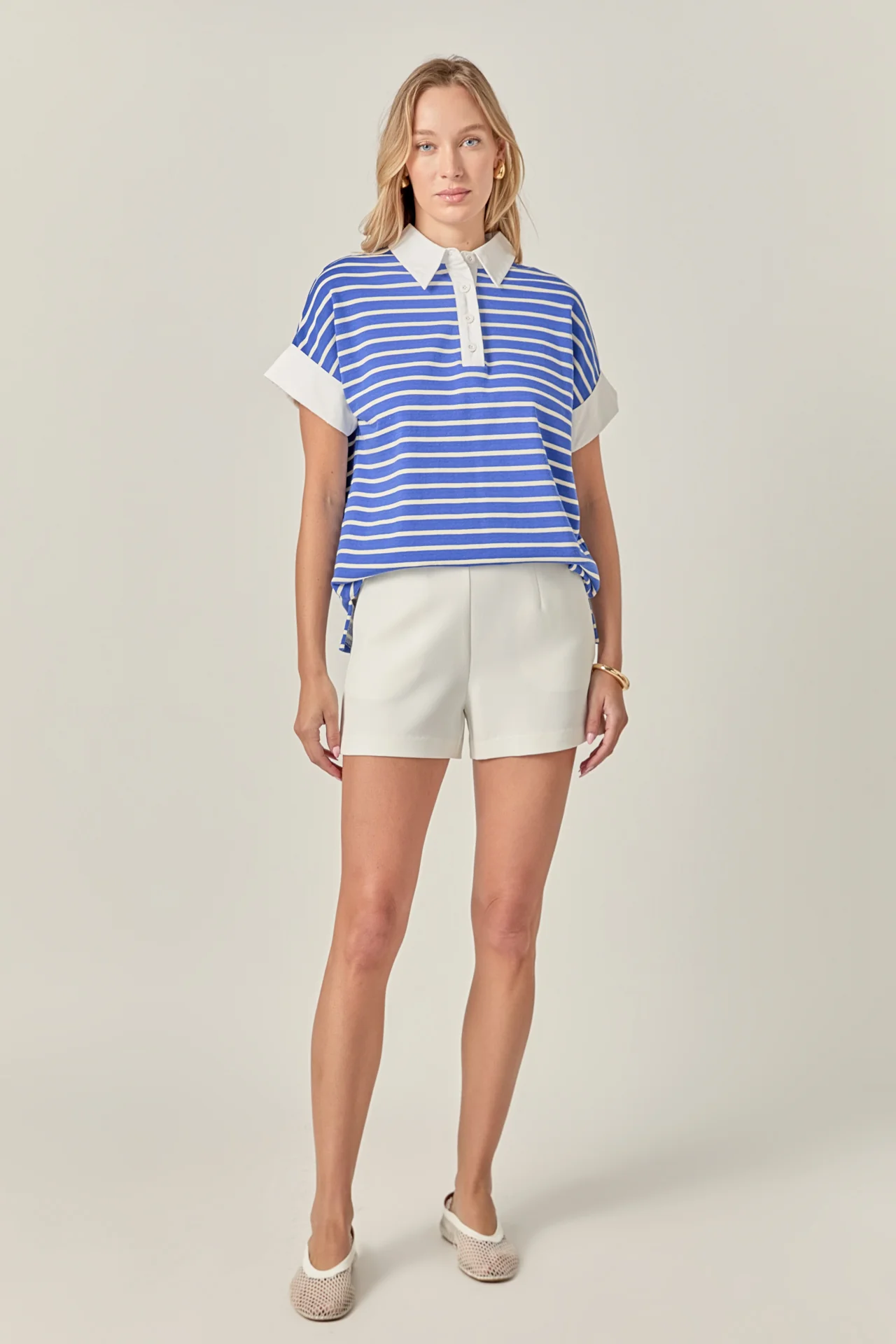 Classic Striped Polo Sweatshirt - Image 7