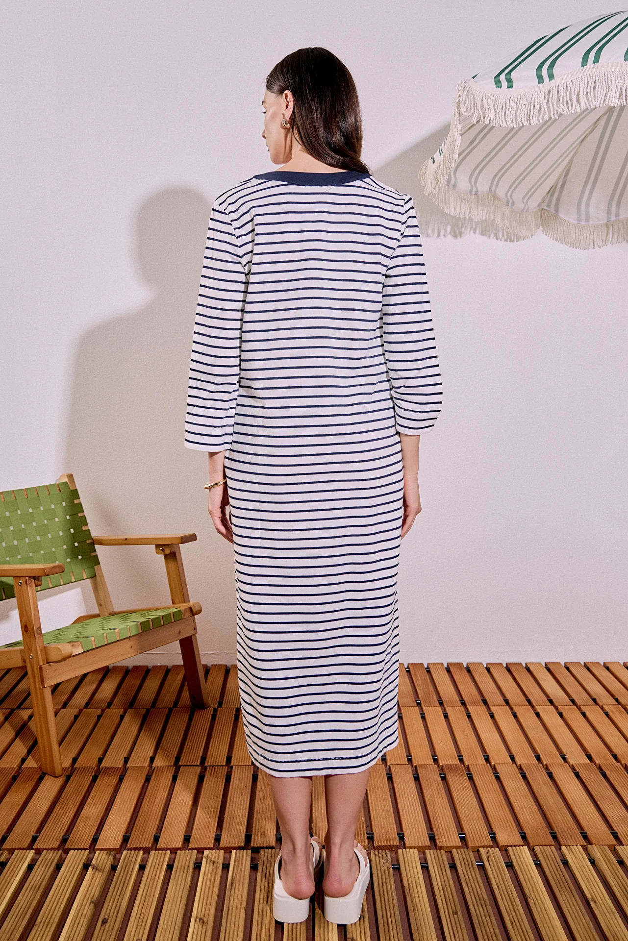 Stripe Jersey Midi Dress - Image 4