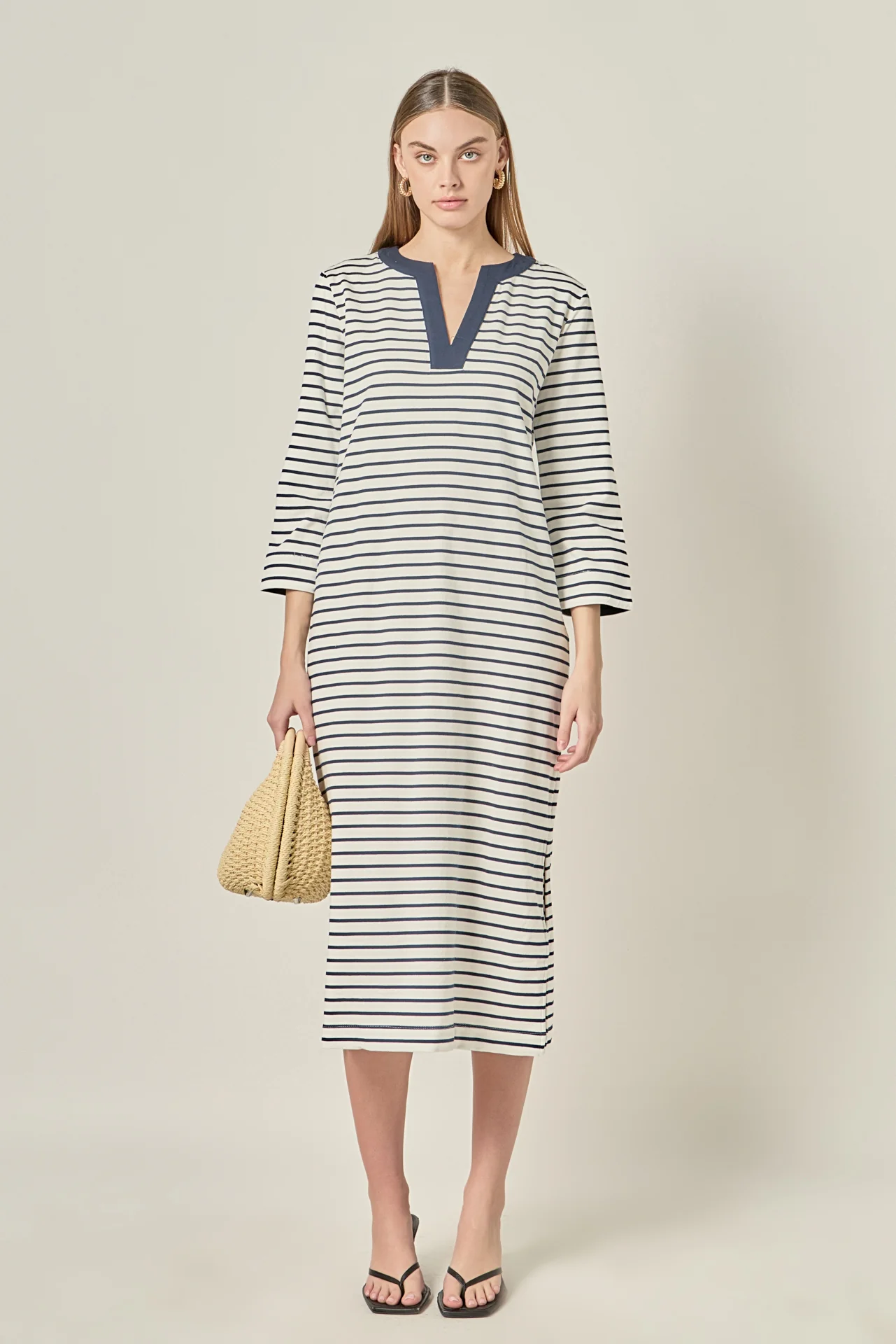 Stripe Jersey Midi Dress - Image 6