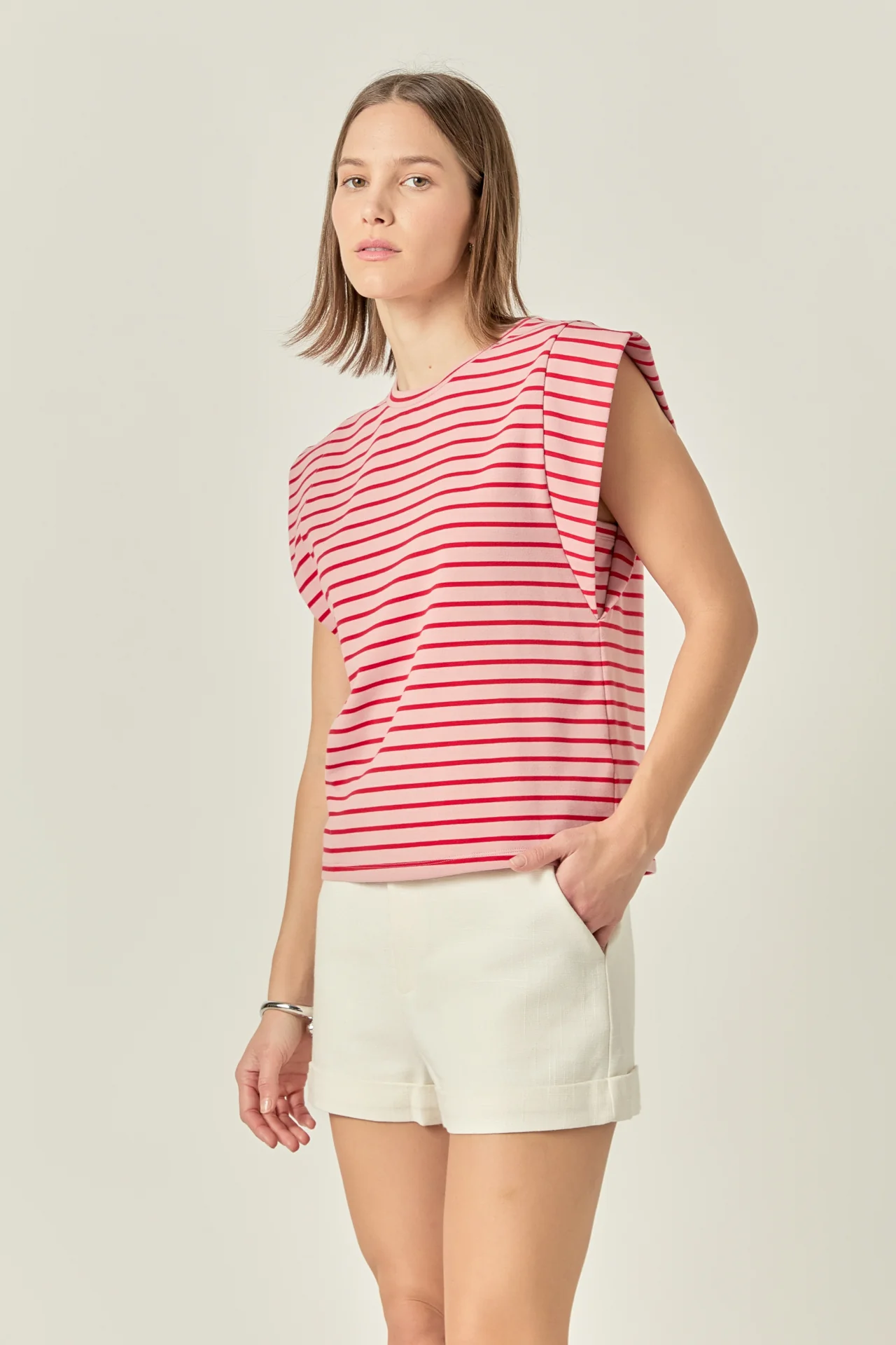 Stripe Sleeveless T-shirt - Image 5