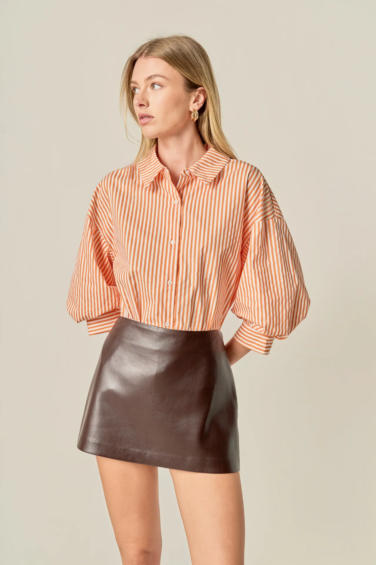 Harper Balloon Sleeve Striped Shirt - Image 10