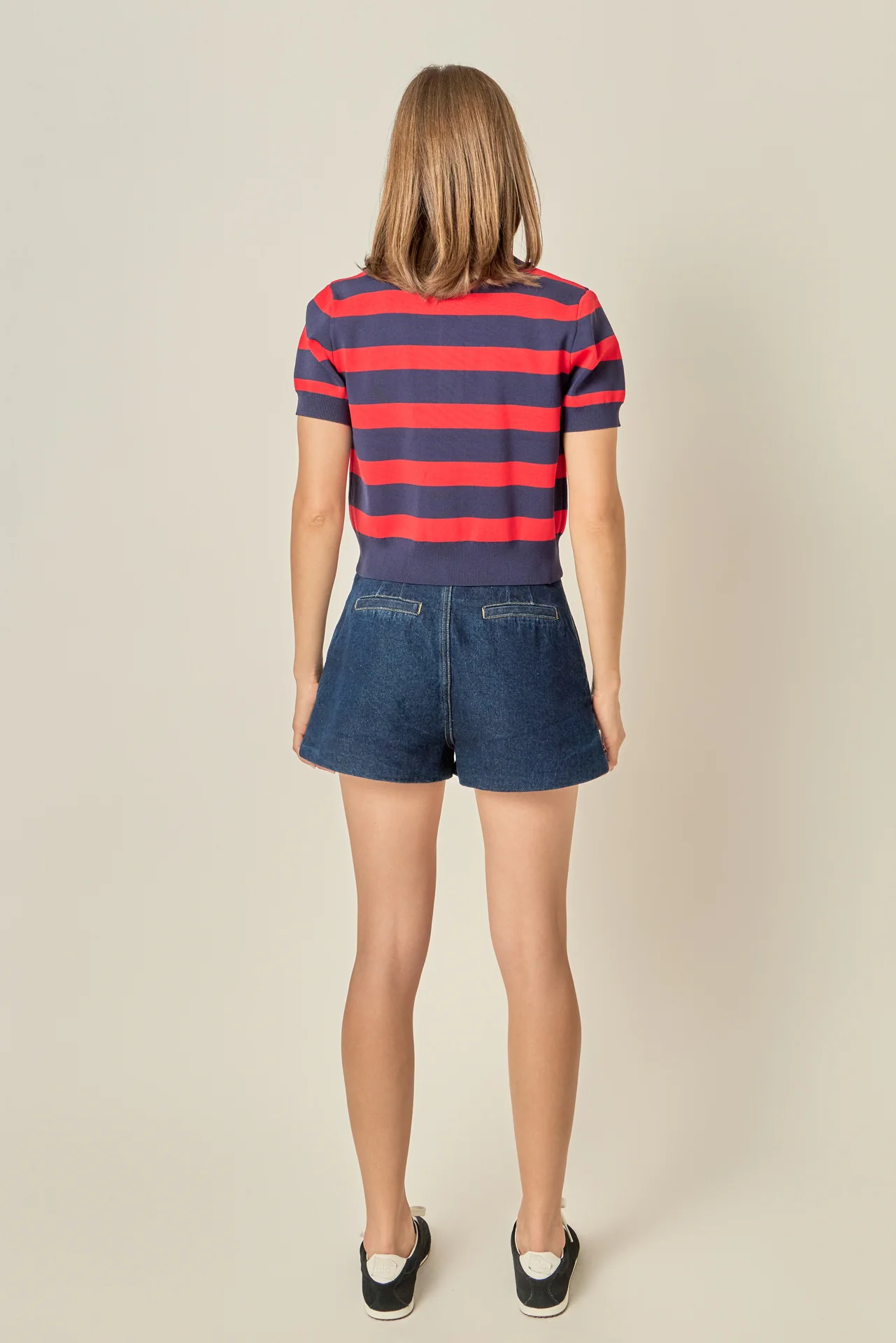 Rugby Stripe Cropped Polo - Image 4